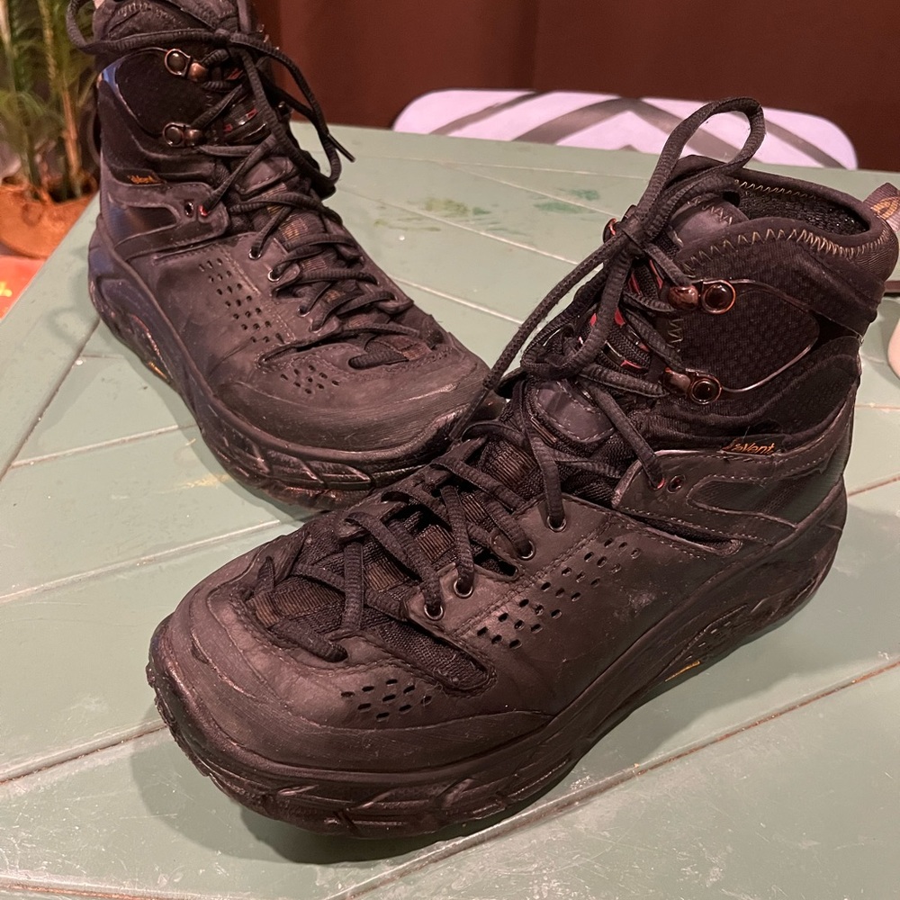 hoka one one #5 Men size9 Tor Ultra Hi Hand painted Black Us9. - Picture 6 of 6